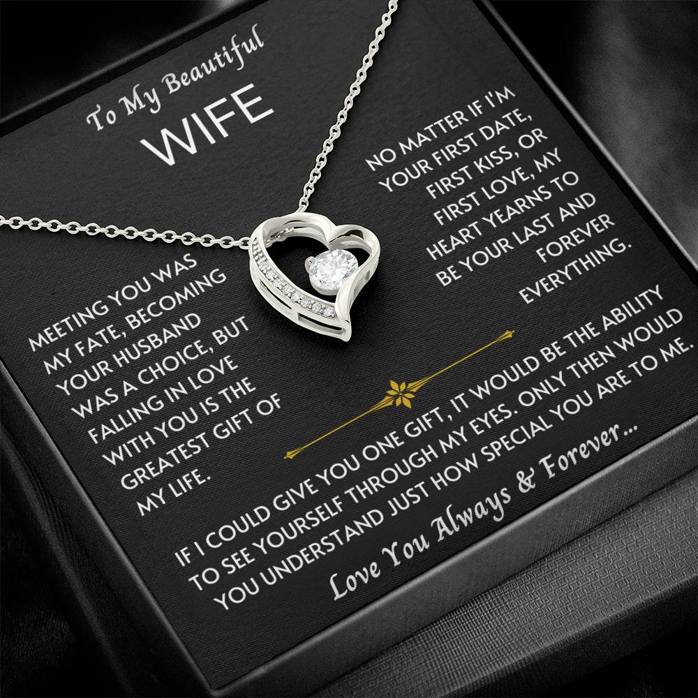 To My Wife - Love You - New Design - Forever Love Necklace