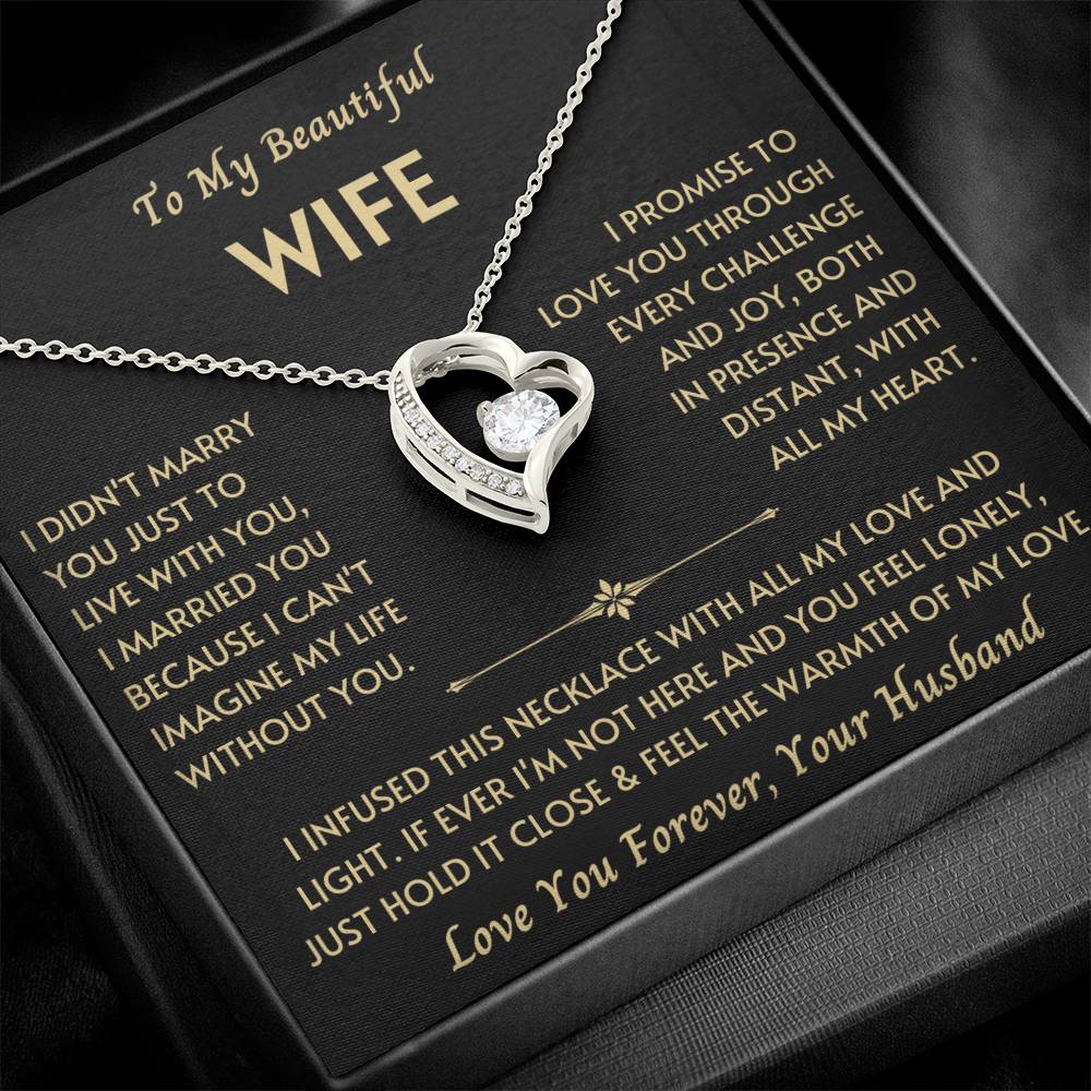 To My Beautiful Wife - Forever Love Necklace