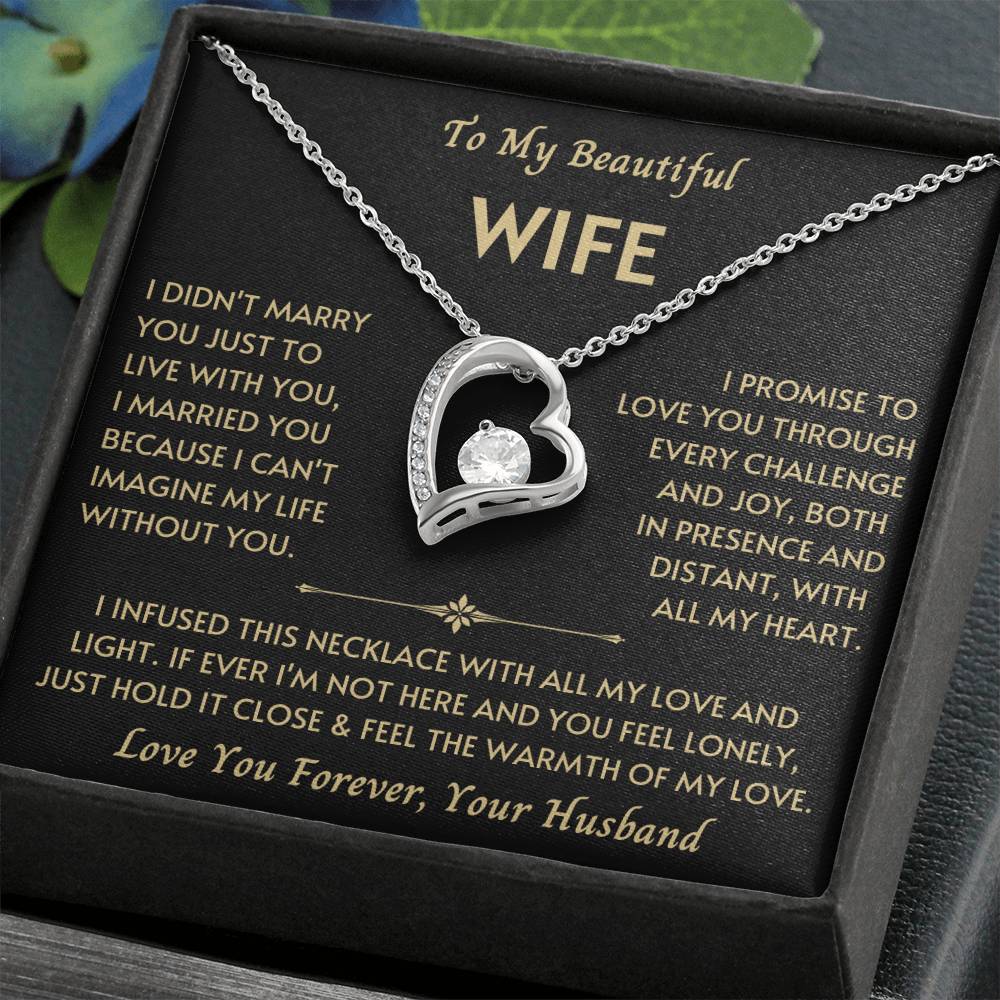 To My Beautiful Wife - Forever Love Necklace