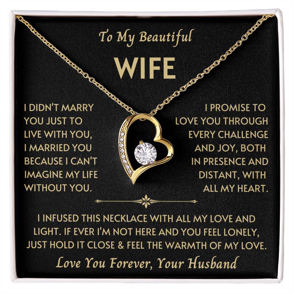 To My Beautiful Wife - Forever Love Necklace