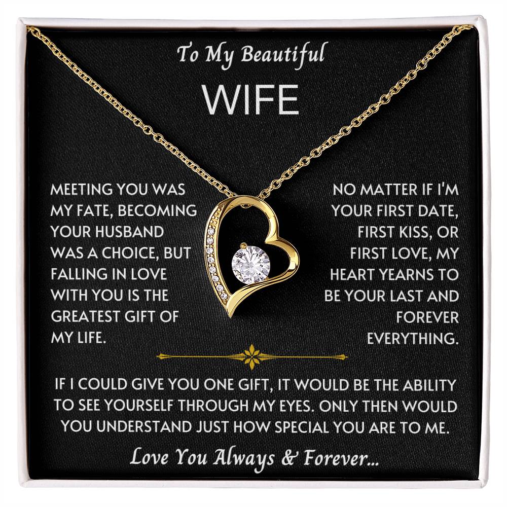 To My Wife - Love You - New Design - Forever Love Necklace