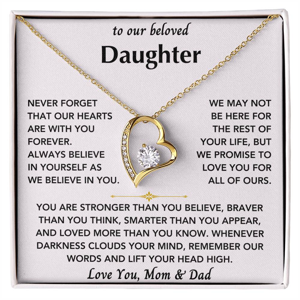 To Our Beloved Daughter From Mom & Dad - Forever Love Heart Necklace