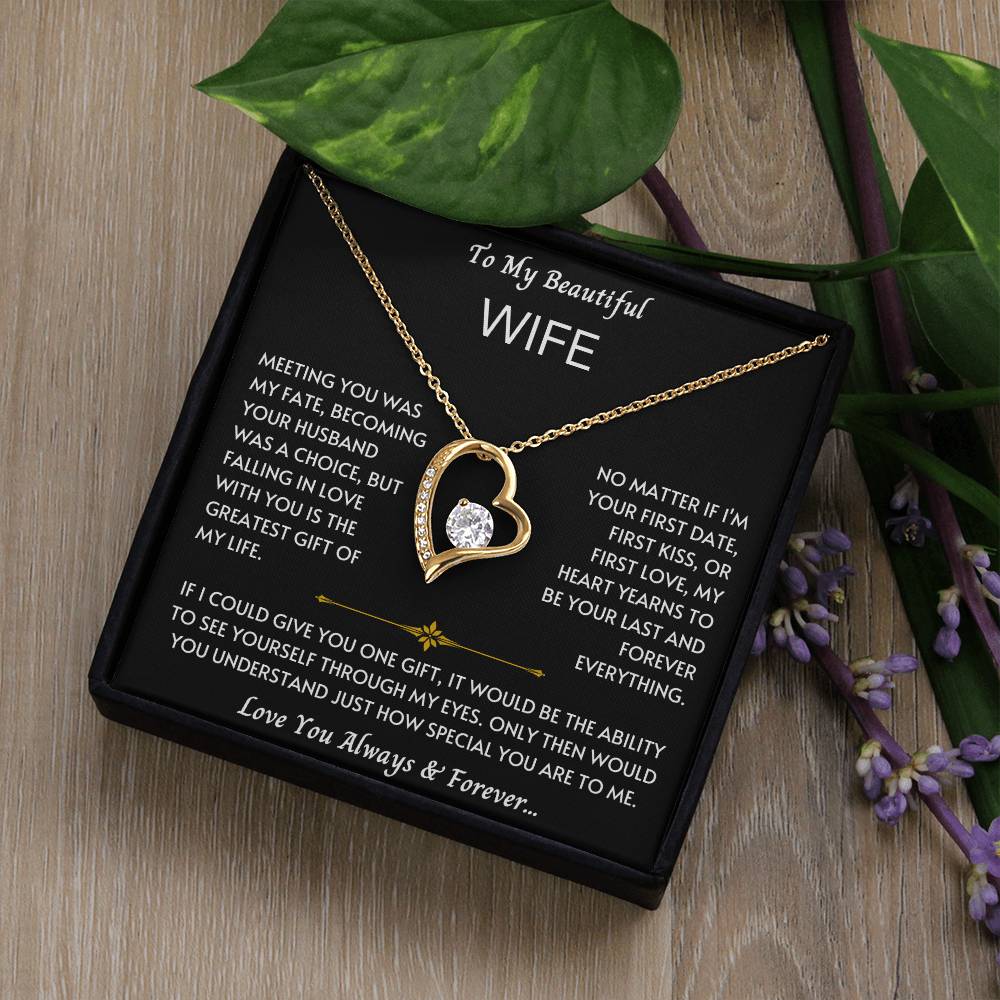 To My Wife - Love You - New Design - Forever Love Necklace