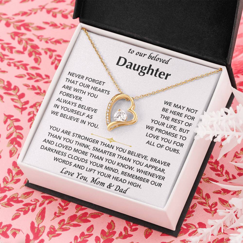 To Our Beloved Daughter From Mom & Dad - Forever Love Heart Necklace